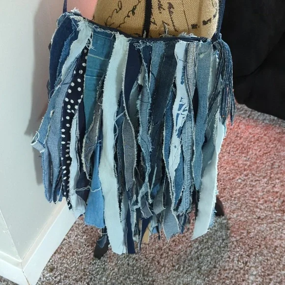 Custom jean fringe purse - Picture 2 of 3